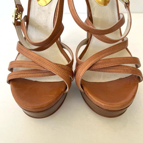 Michael Kors High Heels Sandals Tan Brown Size 9 - Picture 5 of 7